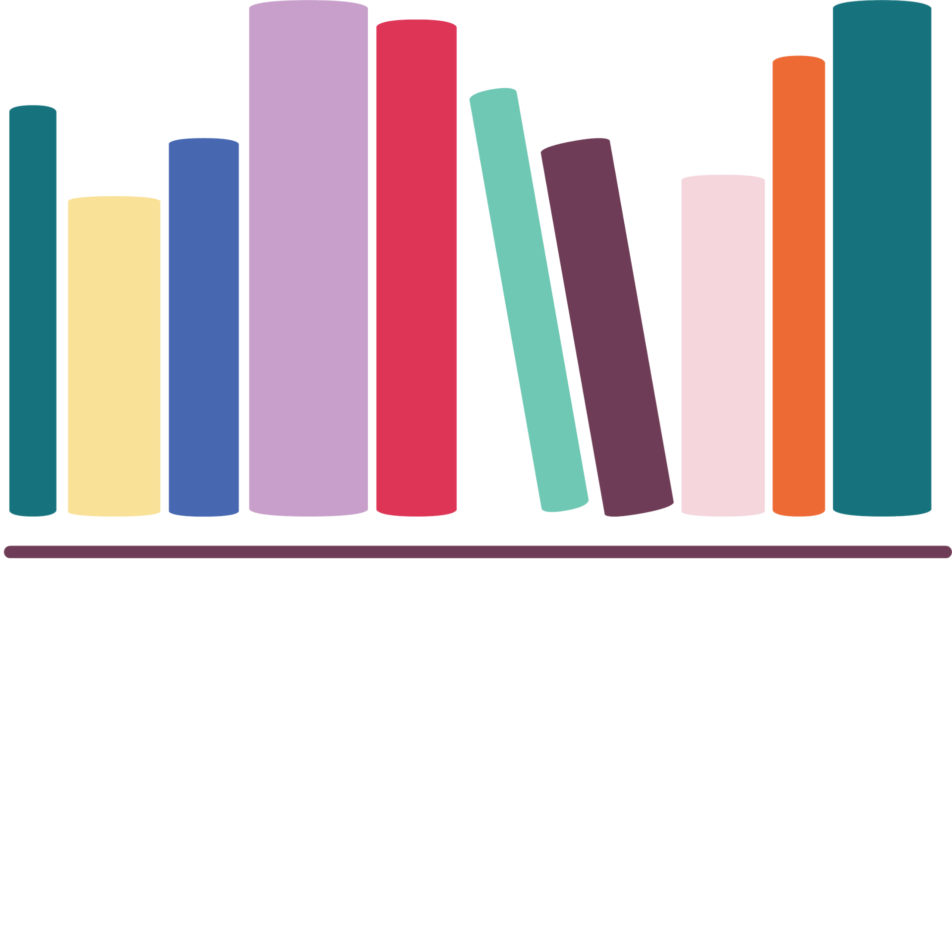 Mevagissey Bookshop logo in white — books, vinyl and stationery in Mevagissey, Cornwall